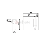 Evaloc-6-45HK-Euro-Profile-Half-Key-Cylinder-2
