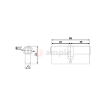 Evaloc-6-60DK-Euro-Profile-60mm-Double-Key-Cylinder-2