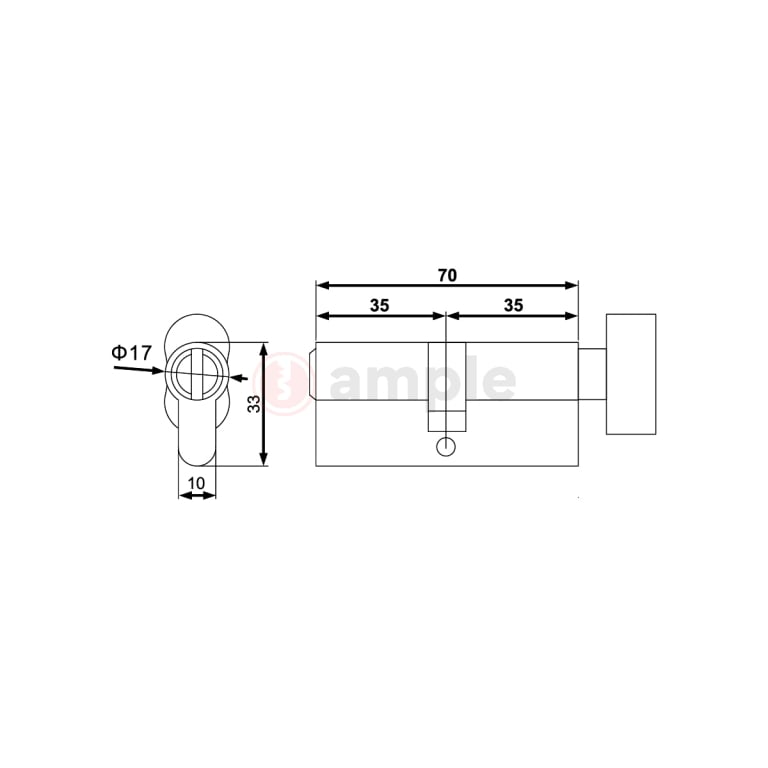 Evaloc-6-70TT-Euro-Profile-70mm-Thumbturn-and-Key-Cylinder-2
