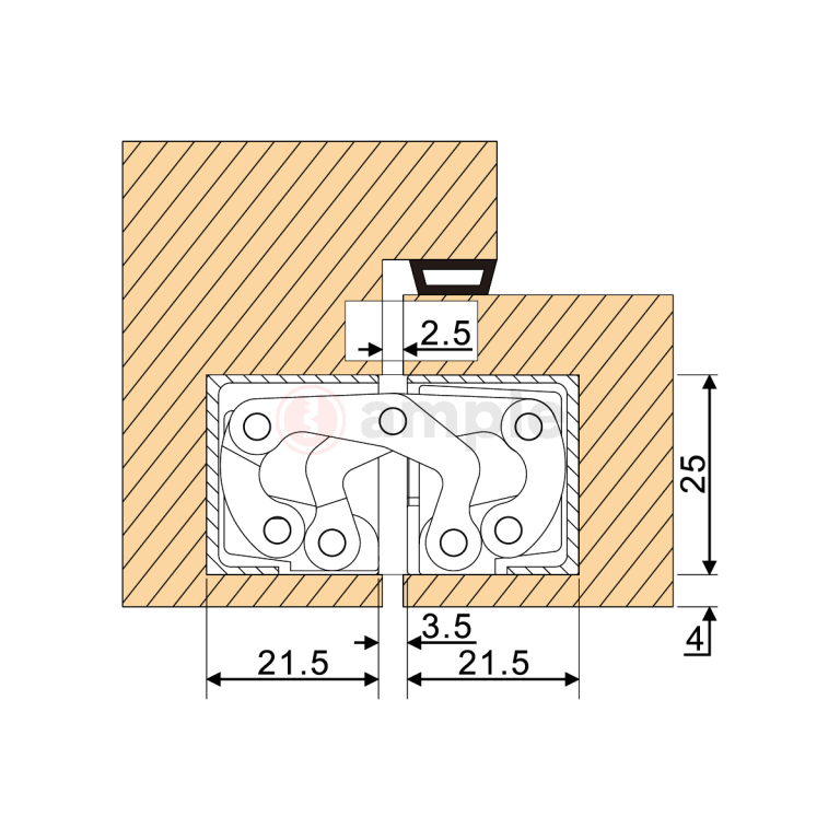 Evaloc Hcc40 Adjustable Concealed Hinge 3