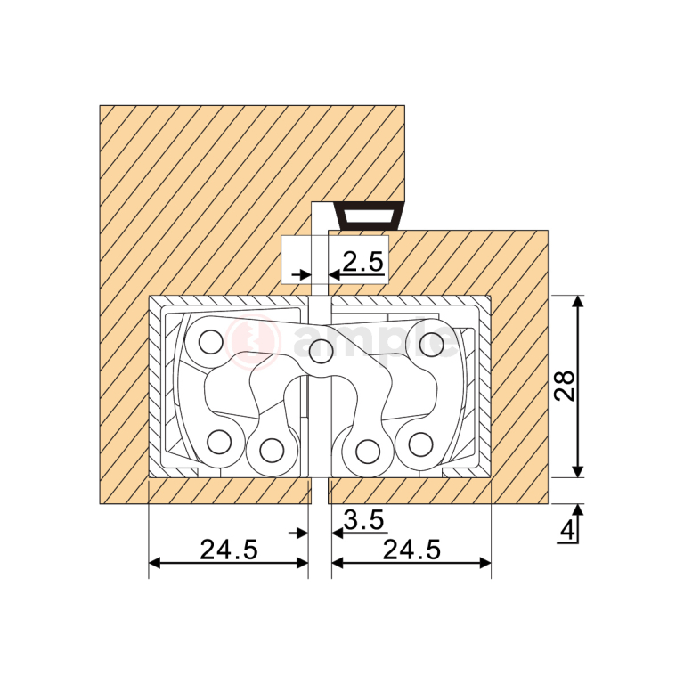 Evaloc Hcc80 Adjustable Concealed Hinge 3