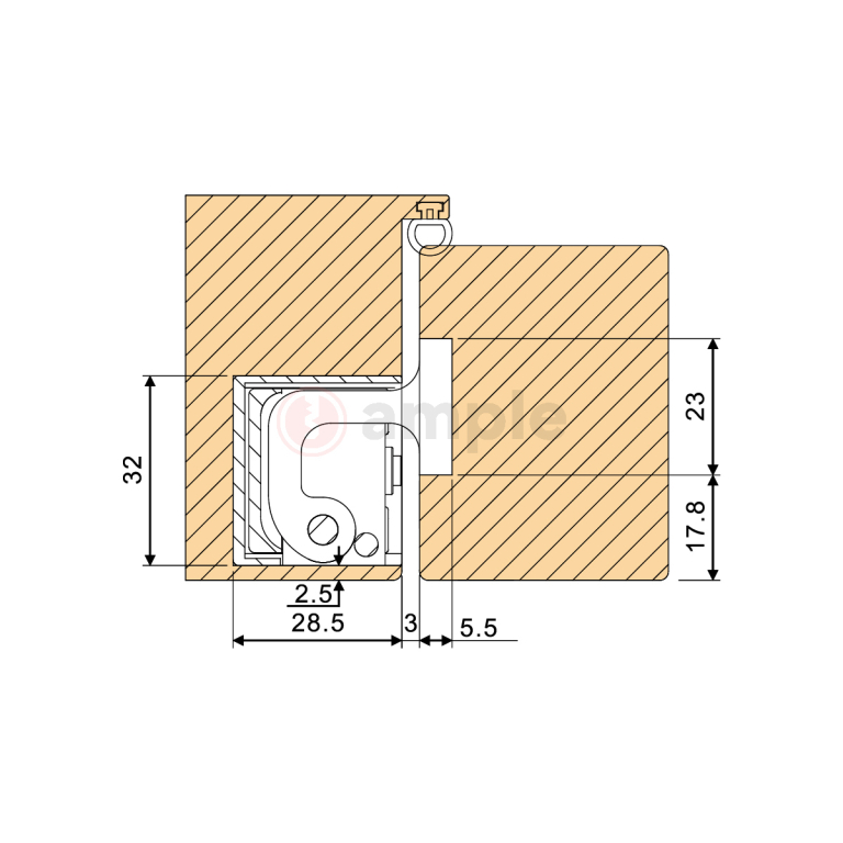 Evaloc Hcc80c Adjustable Concealed Hinge 3
