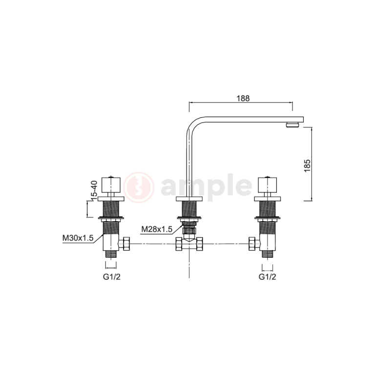 Modena M2608 Chrome Basin Mixer 2 2