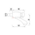 Modena M2806 Chrome Self Closing Pillar Tap 2 2