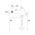 Modena M6206 Chrome Urinal Flush Valve 2 2