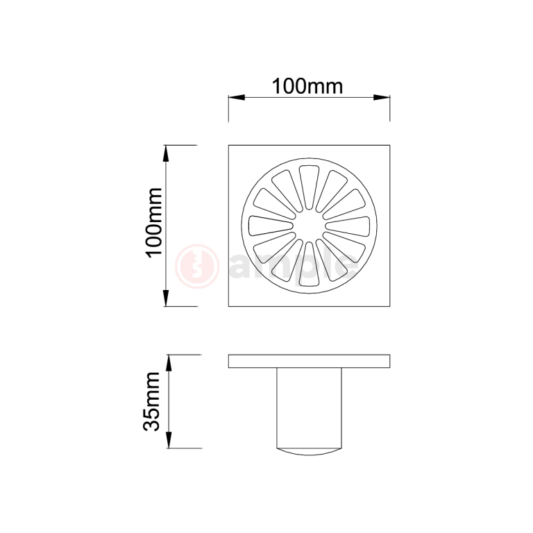Modena M8308 Satin Stainless Steel Floor Trap 2 2