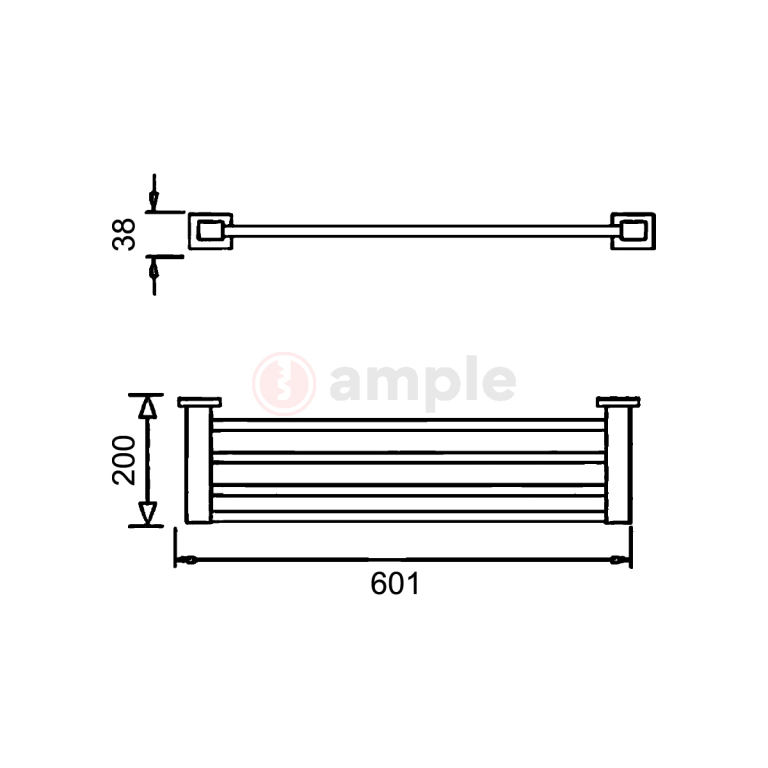 Modena M9202b Satin Stainless Steel Towel Rack 2 2