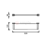 Modena M9204a Satin Stainless Steel Glass Shelf 2 2