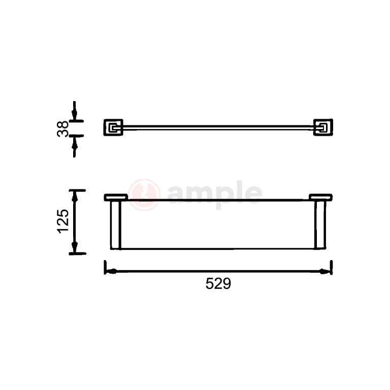Modena M9204a Satin Stainless Steel Glass Shelf 2 2