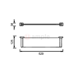 Modena M9204b Satin Stainless Steel Glass Shelf 2 2
