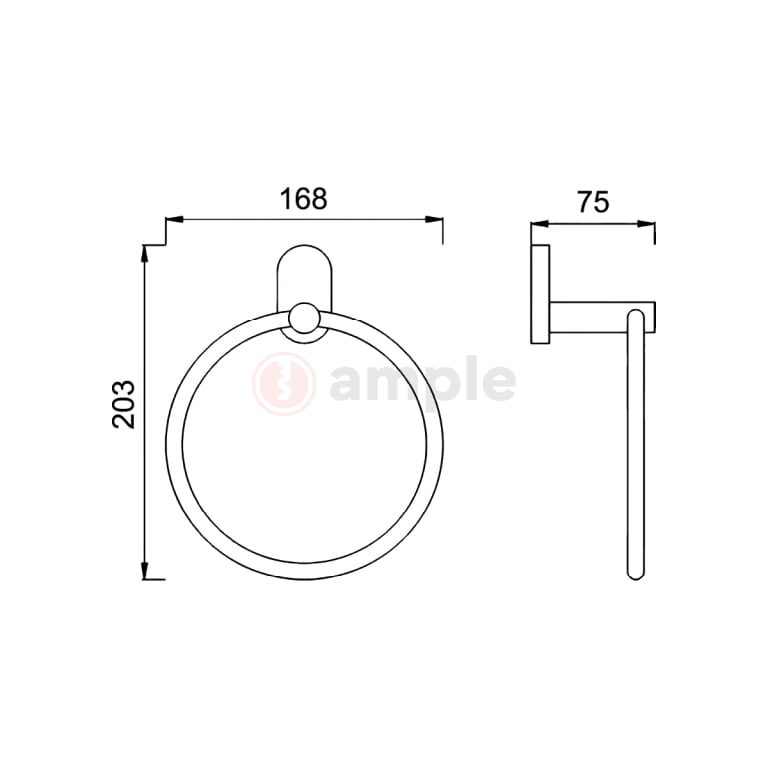 Modena M9500 Polished Stainless Steel Towel Ring 2 2