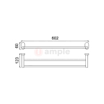 Modena M9503 Polished Stainless Steel Double Towel Rail 2 2