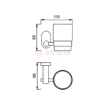 Modena M9506 Polished Stainless Steel Tumbler Holder 2 2