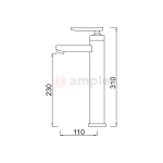 Modena Ma2115 Chrome High Body Basin Pillar Tap 2 2