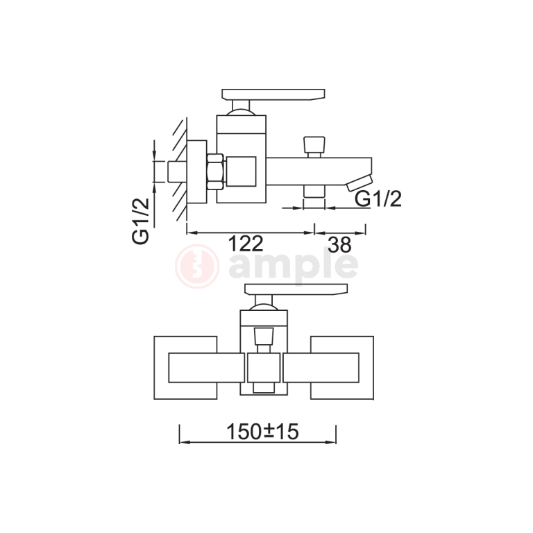 Modena Ma2307 Chrome Bath Shower Mixer 2 2