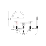 Modena Mg2702 Chrome 4 Hole Bath Shower Mixer 2 2