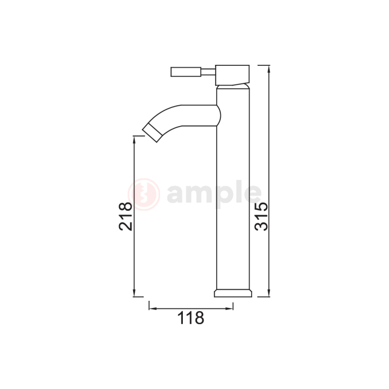 Modena Ms2124 Chrome High Body Basin Pillar Tap 2 2