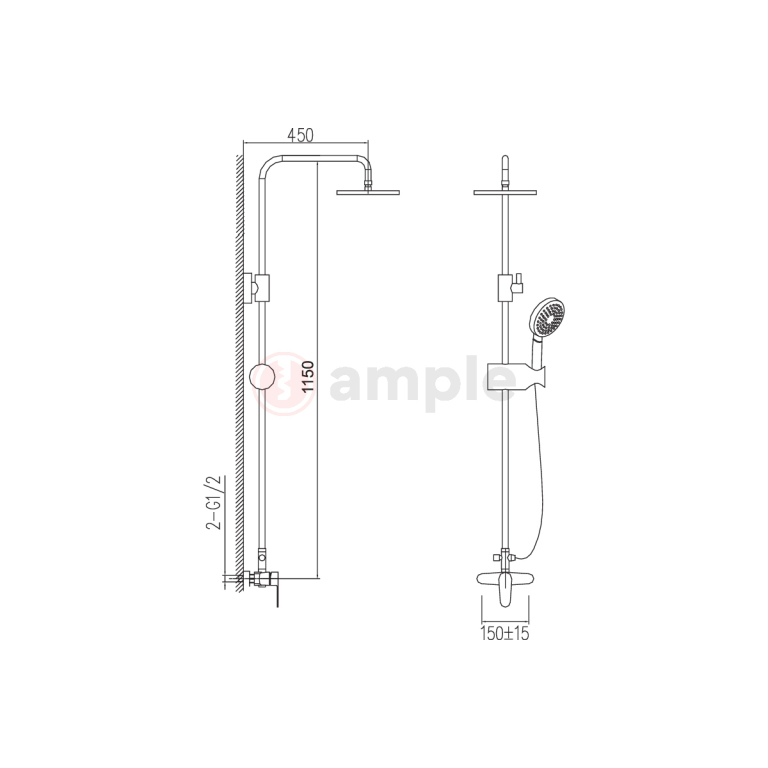 Modena My108s Chrome Shower Set 2 2