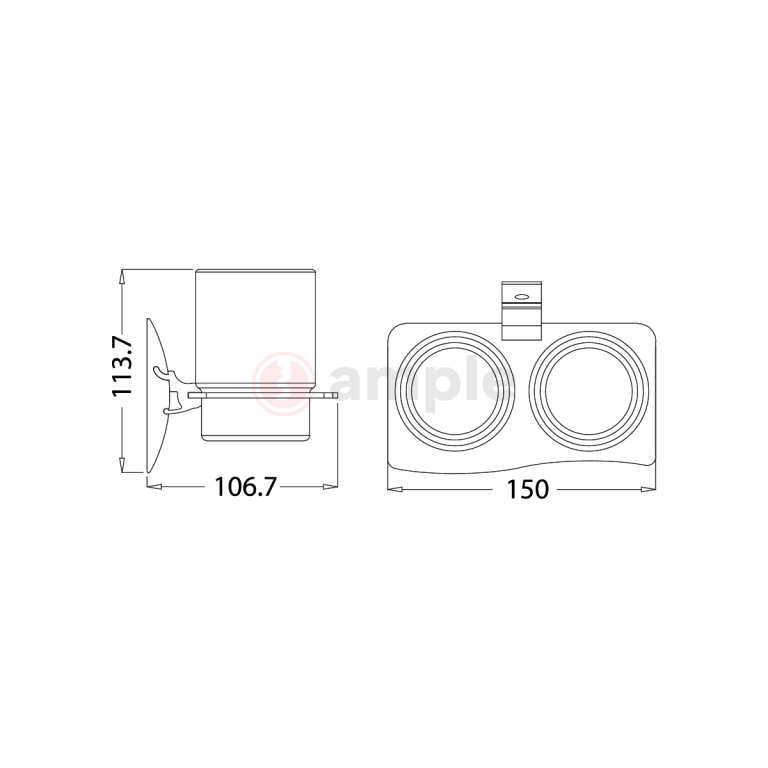 Premio Bk 3112 Double Tumbler Holder 2