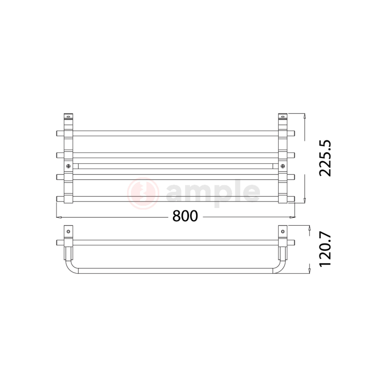 Premio Bk 3800 Double Bath Towel Shelf 2