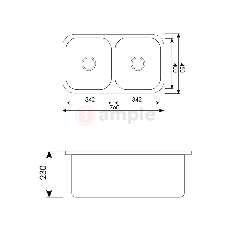 Premio S2 7645u Double Undermount Sink 2
