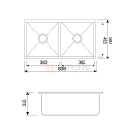 Premio S2 8446u Double Undermount Sink 2