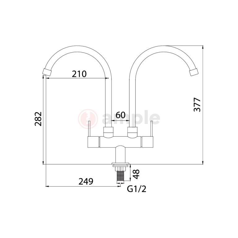 Premio Tk 3606r Double Sink Pillar Tap 2