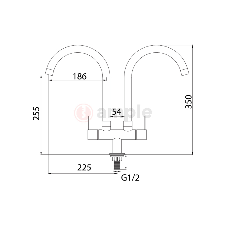 Premio Tk 3856q Double Sink Pillar Tap Grande 2
