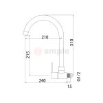 Premio Tk 4006r Wall Sink Tap 2