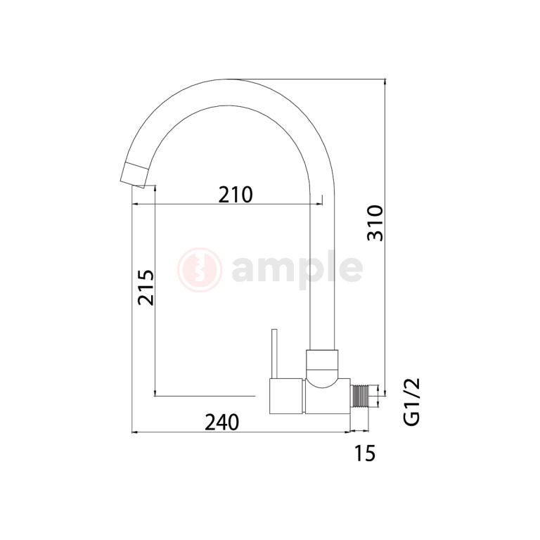 Premio Tk 4006s Wall Sink Tap 2