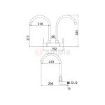 Premio Tk 4606s Double Sink Wall Tap 2